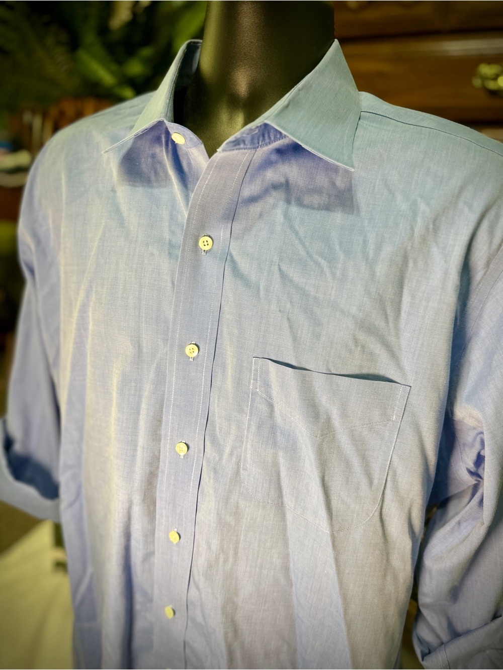 Brooks Brothers Sky Blue Classic Button-Front Dress Shirt